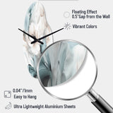 Delicate Grey Flowers I - Asymmetric Metal Wall Clock
