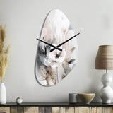 Delicate Grey Flowers IV - Asymmetric Metal Wall Clock