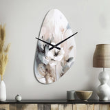 Delicate Grey Flowers IV - Asymmetric Metal Wall Clock