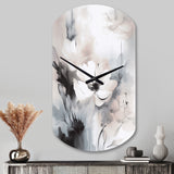 Delicate Grey Flowers V - Asymmetric Metal Wall Clock