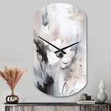 Delicate Grey Flowers V - Asymmetric Metal Wall Clock