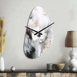 Delicate Grey Flowers V - Asymmetric Metal Wall Clock