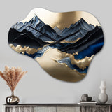 Golden Mountains And River - Asymmetric Metal Wall Clock