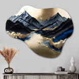Golden Mountains And River - Asymmetric Metal Wall Clock