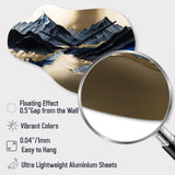 Golden Mountains And River - Asymmetric Metal Wall Clock