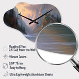 Early Morning View Of Lake And Mountains - Asymmetric Metal Wall Clock