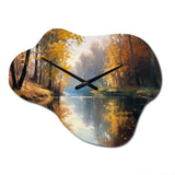Whimsical River And Forest IV - Asymmetric Metal Wall Clock