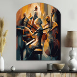 Female Jazz Performer And Band II - Asymmetric Metal Wall Clock