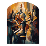 Female Jazz Performer And Band II - Asymmetric Metal Wall Clock