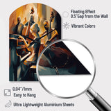 Female Jazz Performer And Band II - Asymmetric Metal Wall Clock