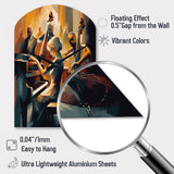Female Jazz Performer And Band II - Asymmetric Metal Wall Clock
