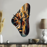 Female Jazz Performer And Band II - Asymmetric Metal Wall Clock