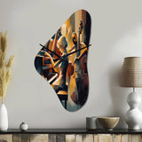 Female Jazz Performer And Band II - Asymmetric Metal Wall Clock