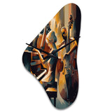 Female Jazz Performer And Band II - Asymmetric Metal Wall Clock