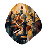 Female Jazz Performer And Band II - Asymmetric Metal Wall Clock
