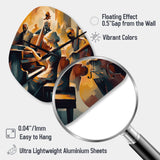 Female Jazz Performer And Band II - Asymmetric Metal Wall Clock