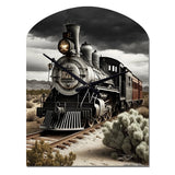 Train On The Track I - Asymmetric Metal Wall Clock