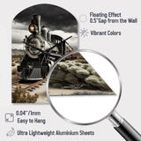 Train On The Track I - Asymmetric Metal Wall Clock