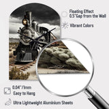 Train On The Track I - Asymmetric Metal Wall Clock