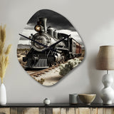 Train On The Track I - Asymmetric Metal Wall Clock