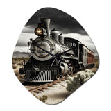 Train On The Track I - Asymmetric Metal Wall Clock
