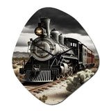 Train On The Track I - Asymmetric Metal Wall Clock