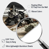 Train On The Track I - Asymmetric Metal Wall Clock