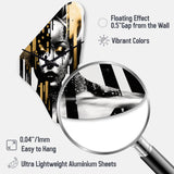 Golden Fluidity Of Womanhood IV - Asymmetric Metal Wall Clock