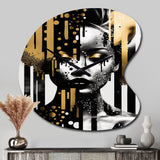 Golden Fluidity Of Womanhood IV - Asymmetric Metal Wall Clock