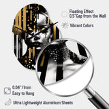 Golden Fluidity Of Womanhood IV - Asymmetric Metal Wall Clock