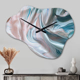 Pink Blue Dancing Colors II - Asymmetric Metal Wall Clock