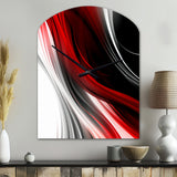 Red Black Infinite Ripples I - Asymmetric Metal Wall Clock