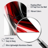 Red Black Infinite Ripples I - Asymmetric Metal Wall Clock