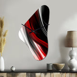 Red Black Infinite Ripples I - Asymmetric Metal Wall Clock