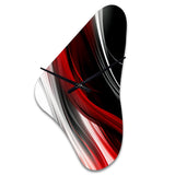 Red Black Infinite Ripples I - Asymmetric Metal Wall Clock