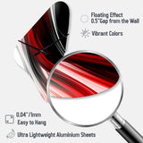 Red Black Infinite Ripples I - Asymmetric Metal Wall Clock