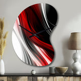 Red Black Infinite Ripples I - Asymmetric Metal Wall Clock