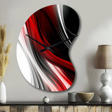 Red Black Infinite Ripples I - Asymmetric Metal Wall Clock