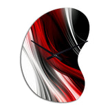 Red Black Infinite Ripples I - Asymmetric Metal Wall Clock