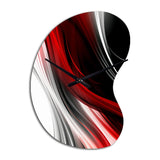 Red Black Infinite Ripples I - Asymmetric Metal Wall Clock