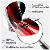 Red Black Infinite Ripples I - Asymmetric Metal Wall Clock