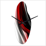 Red Black Infinite Ripples I - Asymmetric Metal Wall Clock