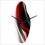 Red Black Infinite Ripples I - Asymmetric Metal Wall Clock