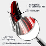 Red Black Infinite Ripples I - Asymmetric Metal Wall Clock