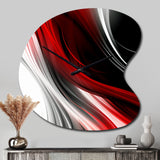 Red Black Infinite Ripples I - Asymmetric Metal Wall Clock