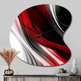 Red Black Infinite Ripples I - Asymmetric Metal Wall Clock