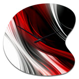 Red Black Infinite Ripples I - Asymmetric Metal Wall Clock