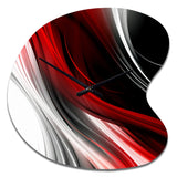 Red Black Infinite Ripples I - Asymmetric Metal Wall Clock
