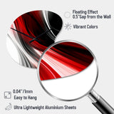 Red Black Infinite Ripples I - Asymmetric Metal Wall Clock