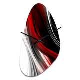 Red Black Infinite Ripples I - Asymmetric Metal Wall Clock